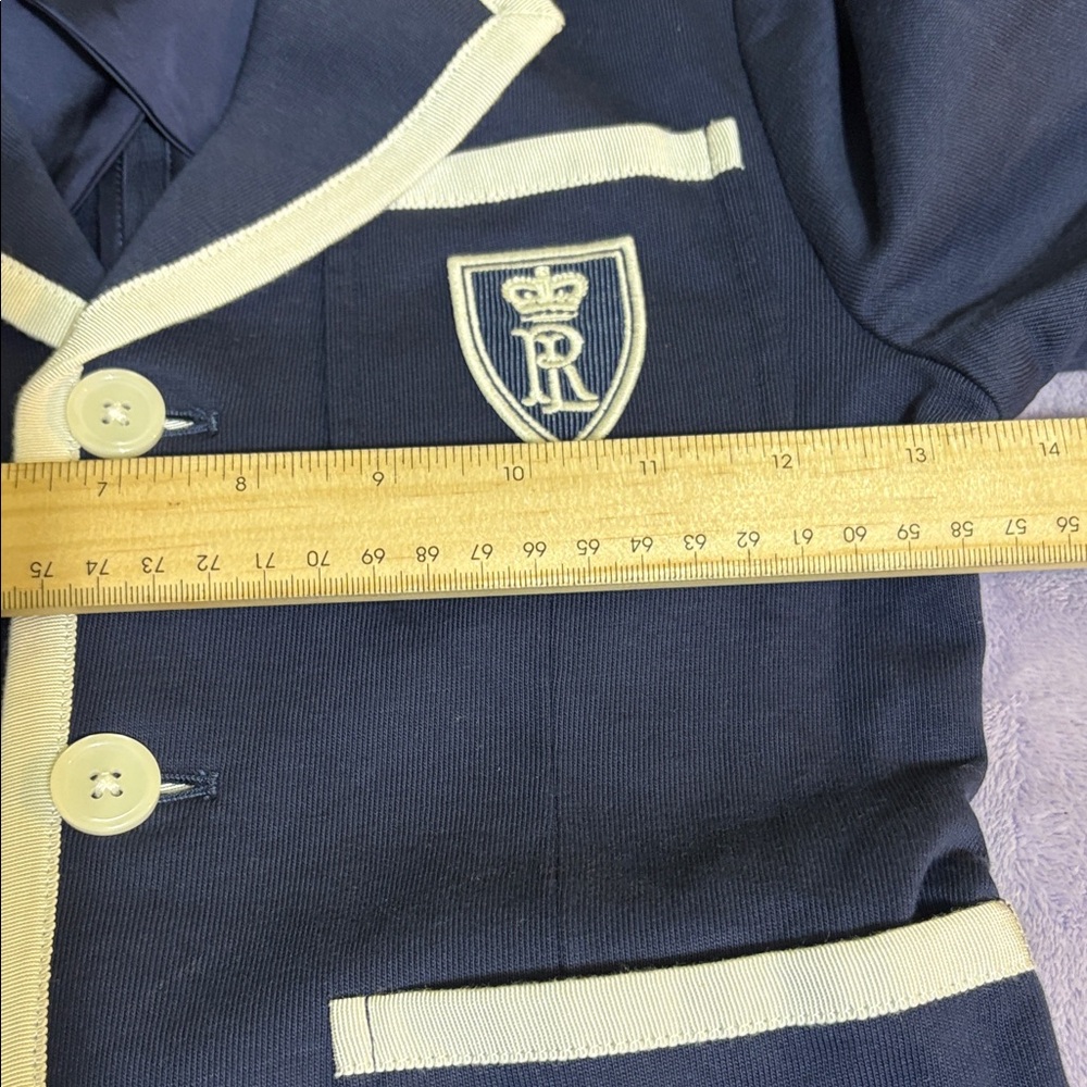 Polo by Ralph Lauren Kids Blazer in Deep Blue with White Accents - Picture 9 of 12